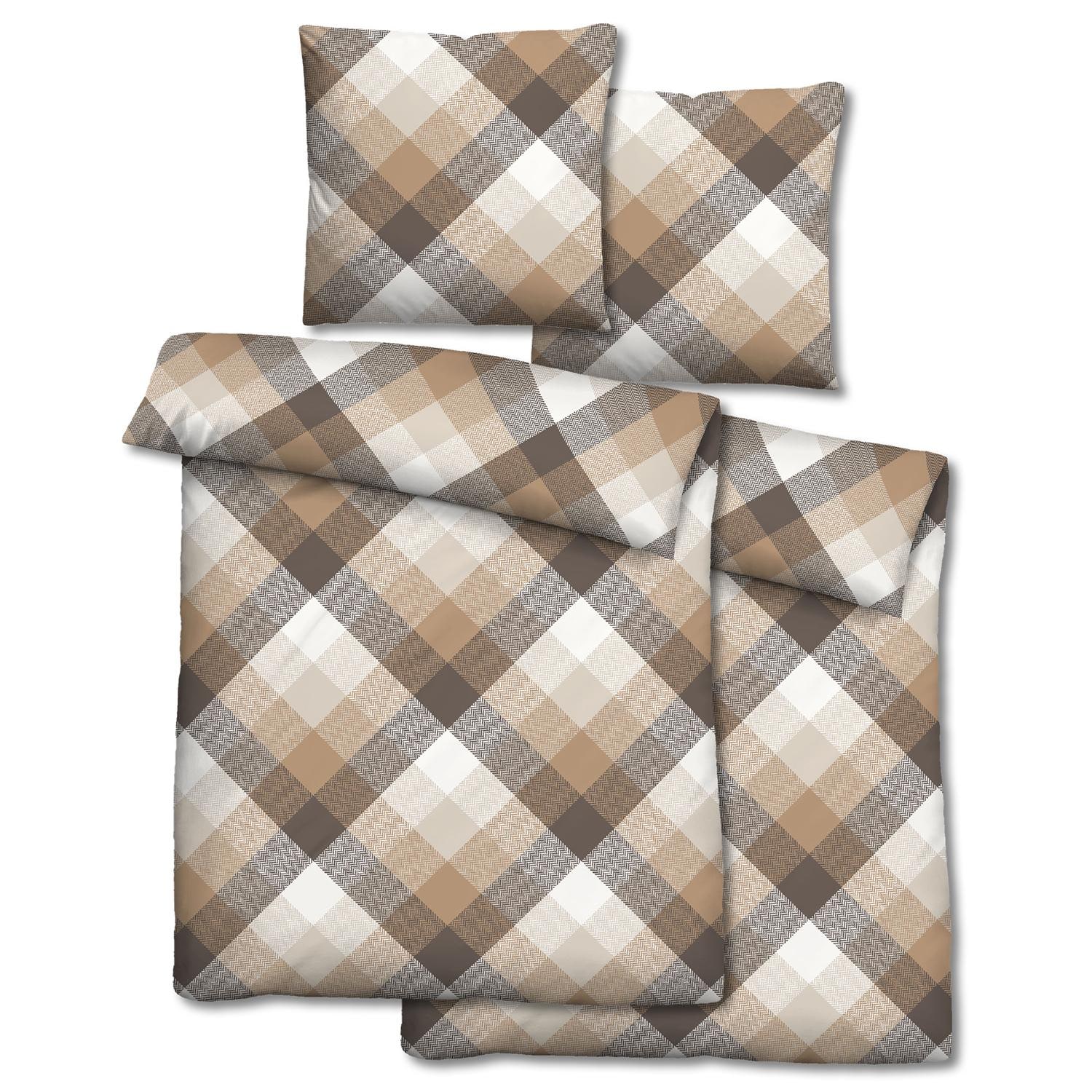 Doppelpack Castell Baumwoll-Satin Bettwäsche 135 x 200 cm + 80 x 80 cm