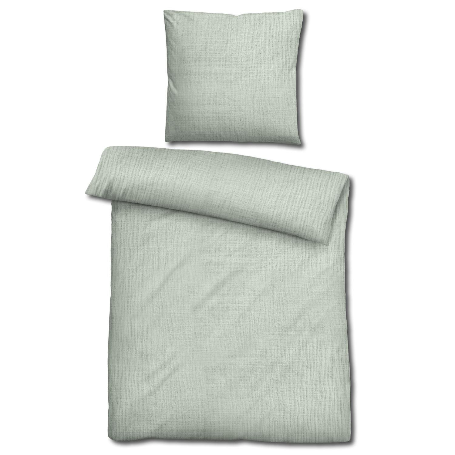 Sleezzz® Musselin Bettwäsche grün 135 x 200 cm + 80 x 80 cm