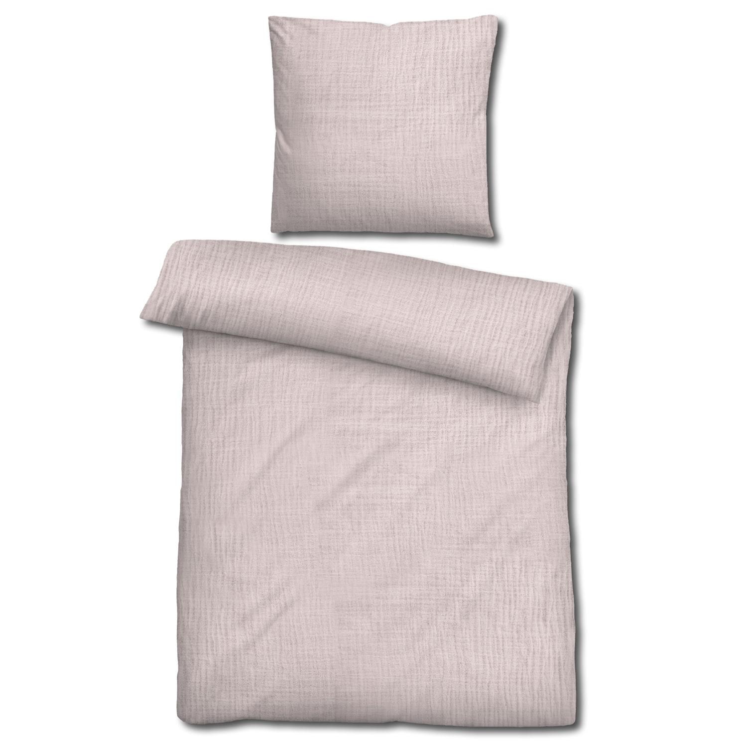 Sleezzz® Musselin Bettwäsche rosé 135 x 200 cm + 80 x 80 cm