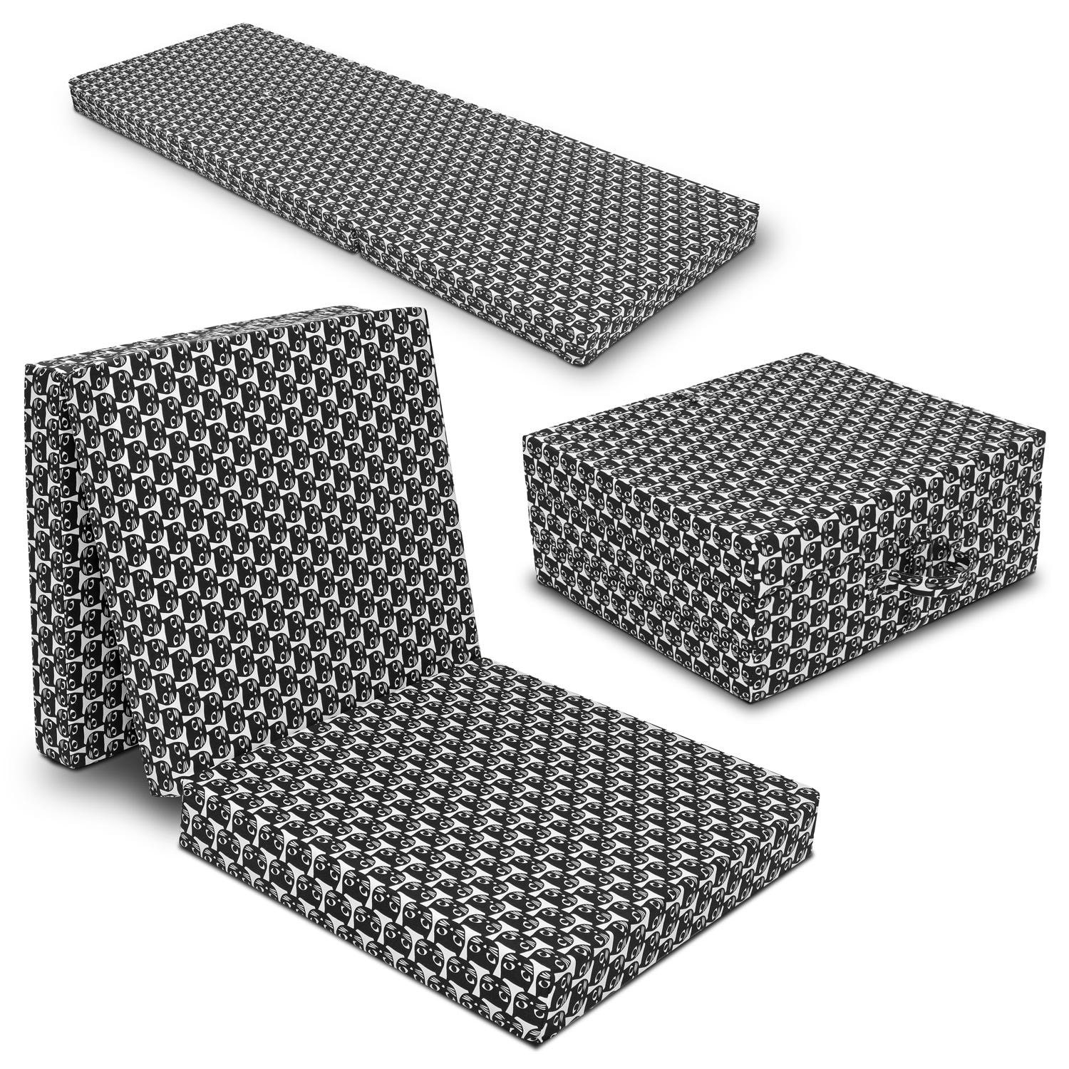 CloudComfort Basic Klappmatratze 70 x 195 cm mit Katzenmuster , 10 cm hoch