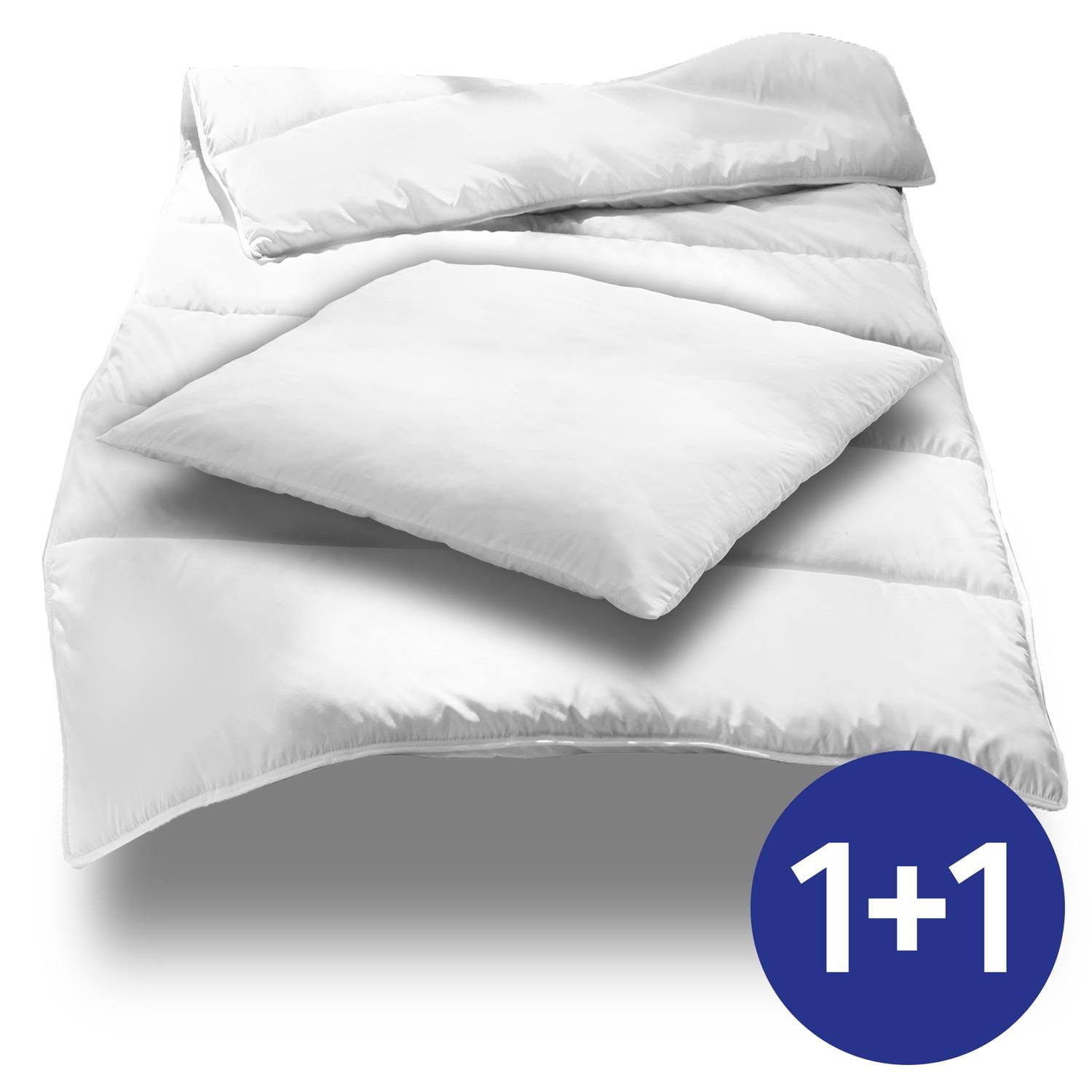 135 x 200 cm + 80 x 80 cm Mikrofaser Ganzjahres Bett-Set, extra leicht