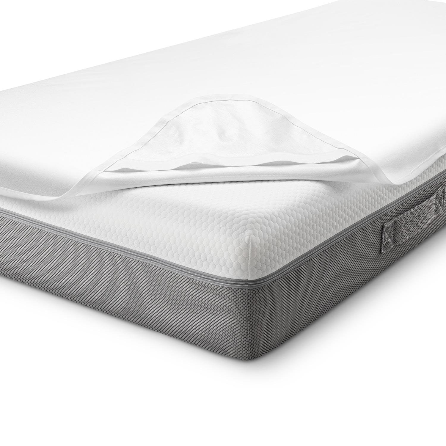 Sleezzz Vital wasserdichter Molton Matratzenschutz Fixspann 90 x 200 cm, Matratzenschoner aus 100% Baumwolle in weiß