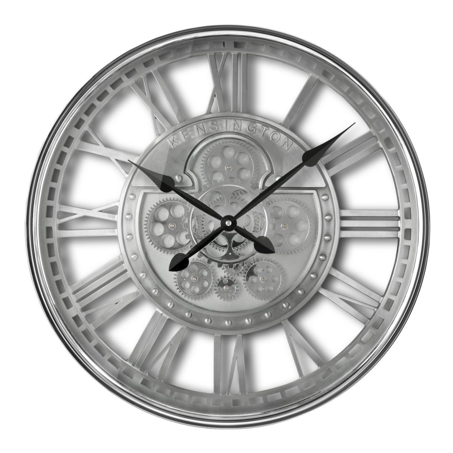 Sompex Kensington Zahnrad-Uhr - silber - Tiefe: 7 cm - Ø 53,5 cm