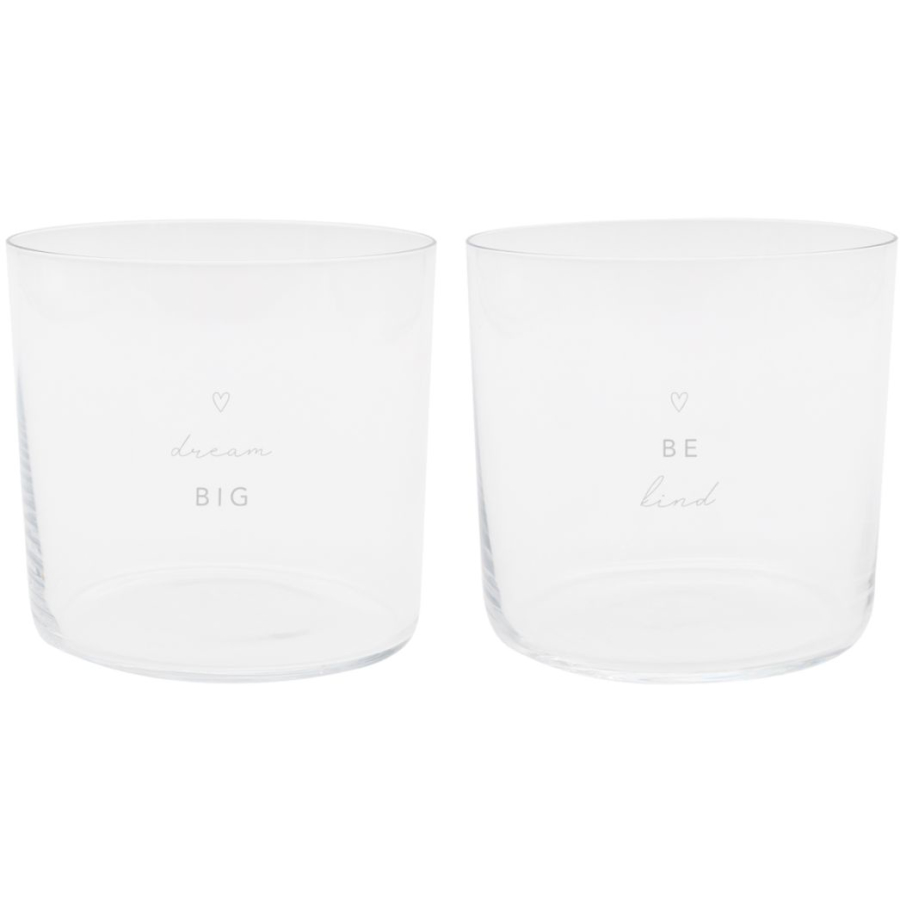Eulenschnitt Trinkglas 2er Set - Dreams - transparent/weiß - 2 Gläser à 360 ml - Höhe ca. 8,5 cm - Ø 8,9 cm