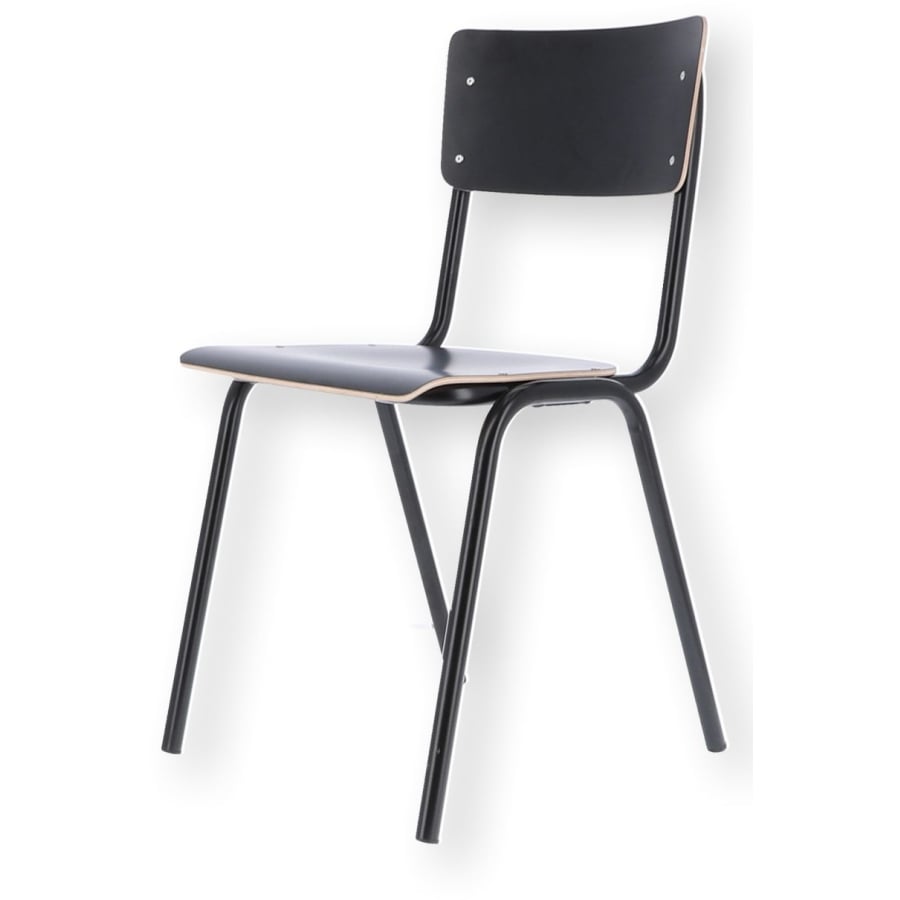 Jan Kurtz ZERO Stuhl mit Sitzfläche aus Laminat - schwarz/schwarz - 82x43x51 cm