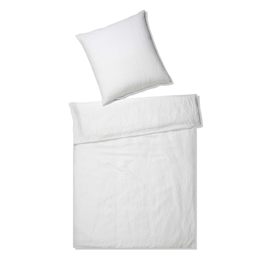 elegante Breeze Bettwäsche aus Halbleinen - weiß - 80x80 cm