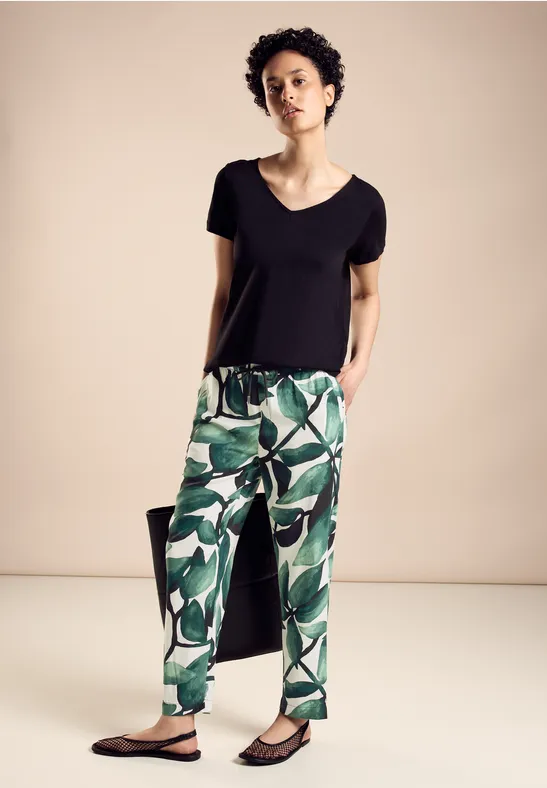 Hose mit floralem Print