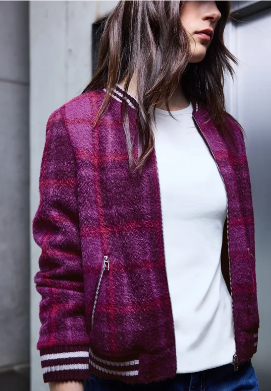 Karierter Federgarn Blouson