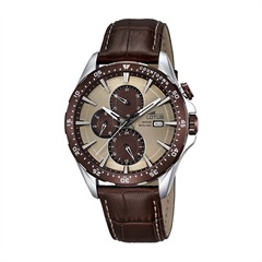 Herrenuhr mit braunem Lederarmband