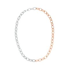 Halskette für Damen aus Sterlingsilber, bicolor