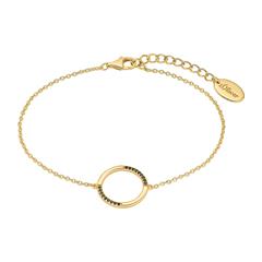 Armband aus 925er Silber mit schwarzen Zirkonia, gold