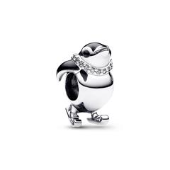 Charm Moments Ski-Pinguin, Sterlingsilber, Emaille