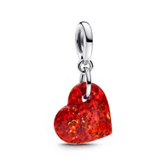 Charm-Anhänger Moments Rotes Herz, Sterlingsilber