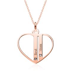 Herzkette Muttertag mit Gravur Best Mom