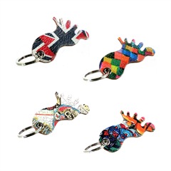 Echtleder Schlüsselanhänger Fußform Muster