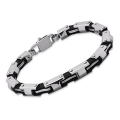 Armband Edelstahl & Carbon Elemente 23cm