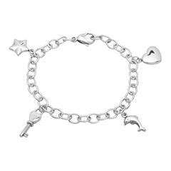 Modernes Charms Armband aus Edelstahl 19cm