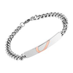 Edelstahl Gravur Armband halbes Herz rosé
