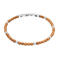 Armband aus Edelstahl und braunem Ironstone