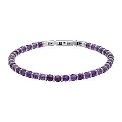 Armband aus Edelstahl mit lila Perlen