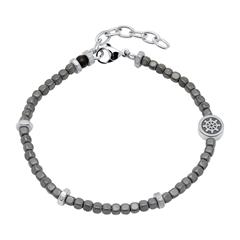 Armband aus Hämatit und Edelstahl