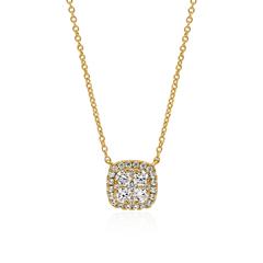 Goldkette Halo mit lab grown Diamanten für Damen