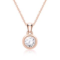 585er Roségold Halskette für Damen mit Diamant
