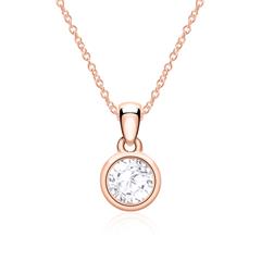 585er Roségold Halskette mit Weißtopas