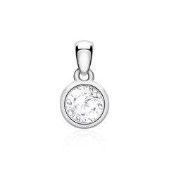 585er Weißgold Anhänger für Ketten mit Weißtopas
