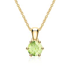 585er Goldkette mit Peridot Anhänger