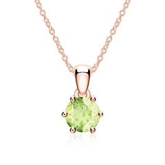Halskette aus 14 Karat Roségold mit Peridot
