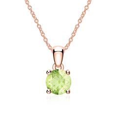Halskette aus 585er Roségold mit Peridot Anhänger