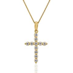 Goldkette mit Kreuzanhänger und lab grown Diamanten