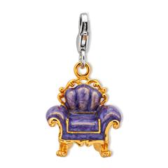 Exklusiver 925 Silber Sessel Charm zum Einhängen