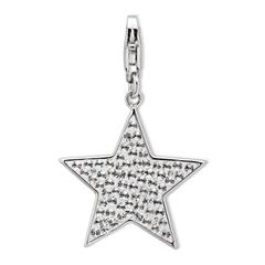 Silber Stern Charm mit Karabiner