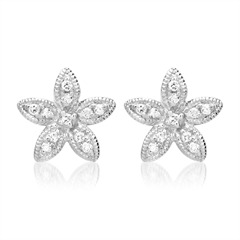 Ohrringe 750er Weißgold 22 Diamanten 0,12 ct.