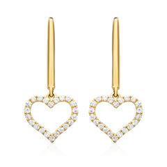 Herz Ohrringe aus 750er Gold mit Diamanten