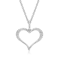 Kette Herz 750er Weißgold 7Diamant