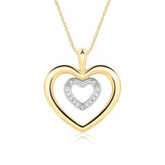 585er Goldkette Herzen mit Diamanten