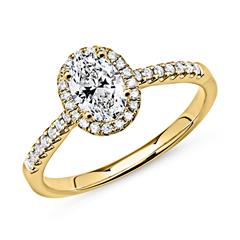 Halo Ring 14 Karat Gold mit Diamanten