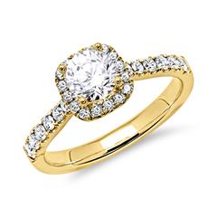585er Gold Halo Ring mit Brillanten