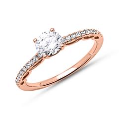 585er Roségold Ring mit Diamantbesatz