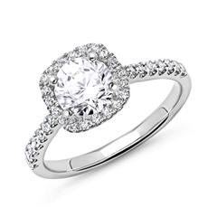 950er Platin Halo Ring mit Diamanten