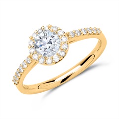 585er Gold Ring mit Brillanten