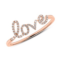 Ring Love aus 14K Roségold mit Diamanten