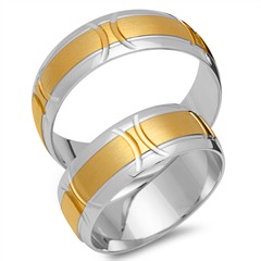 Trauringe 333er Gelb- Weissgold