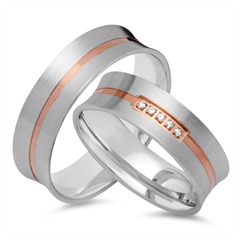 Eheringe 750er Rot- Weissgold 5 Brillanten