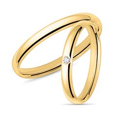 Trauringe aus 585er Gold mit Diamant