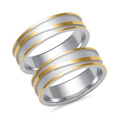 Trauringe aus Weiß- und Gelbgold