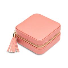 Reiseetui für Schmuck aus Kunstleder, beerenfarben